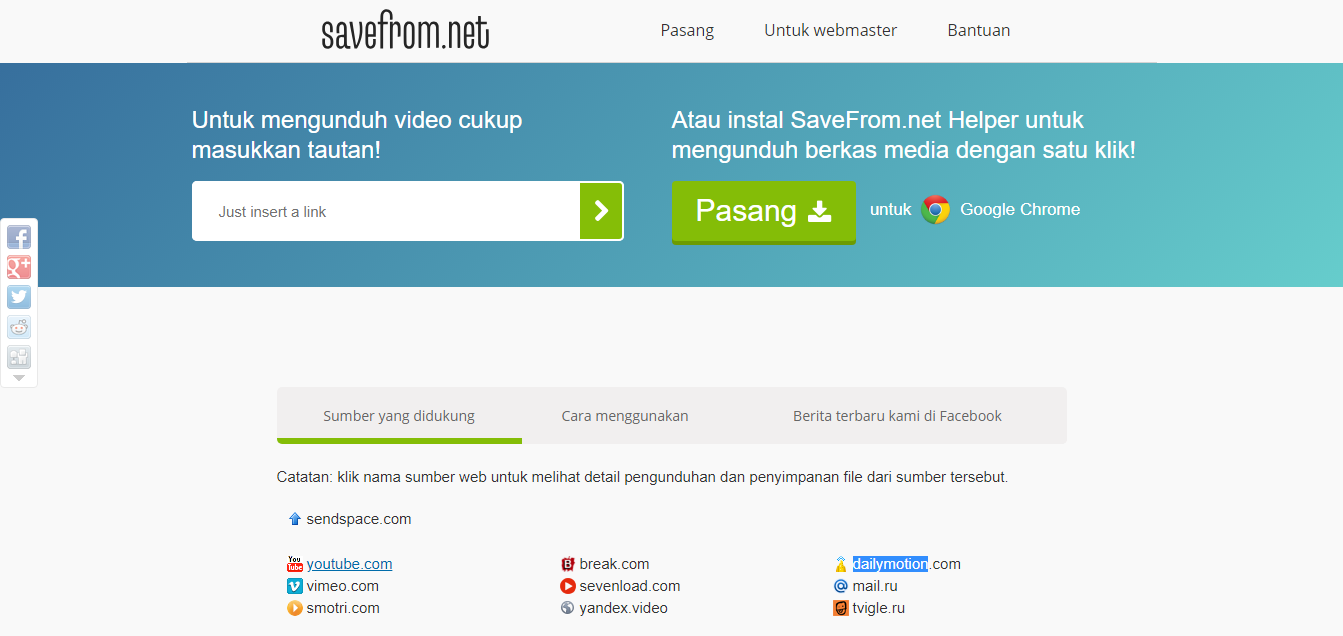 SaveFrom.net untuk Download Video Vimeo, Facebook, Soundcloud, Dan lain-lain