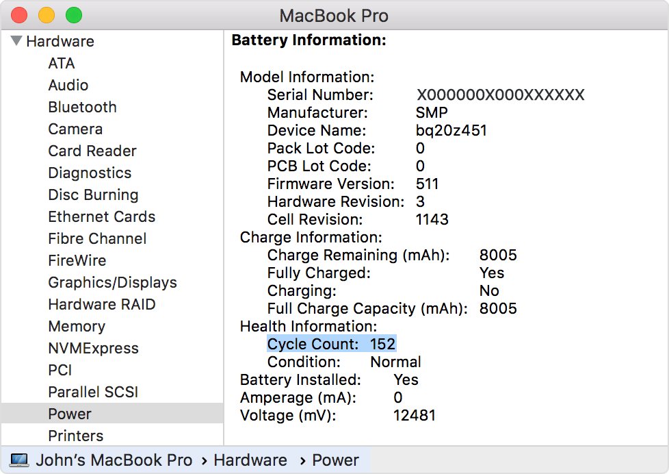 Cara mengetahui siklus pengisian baterai macbook