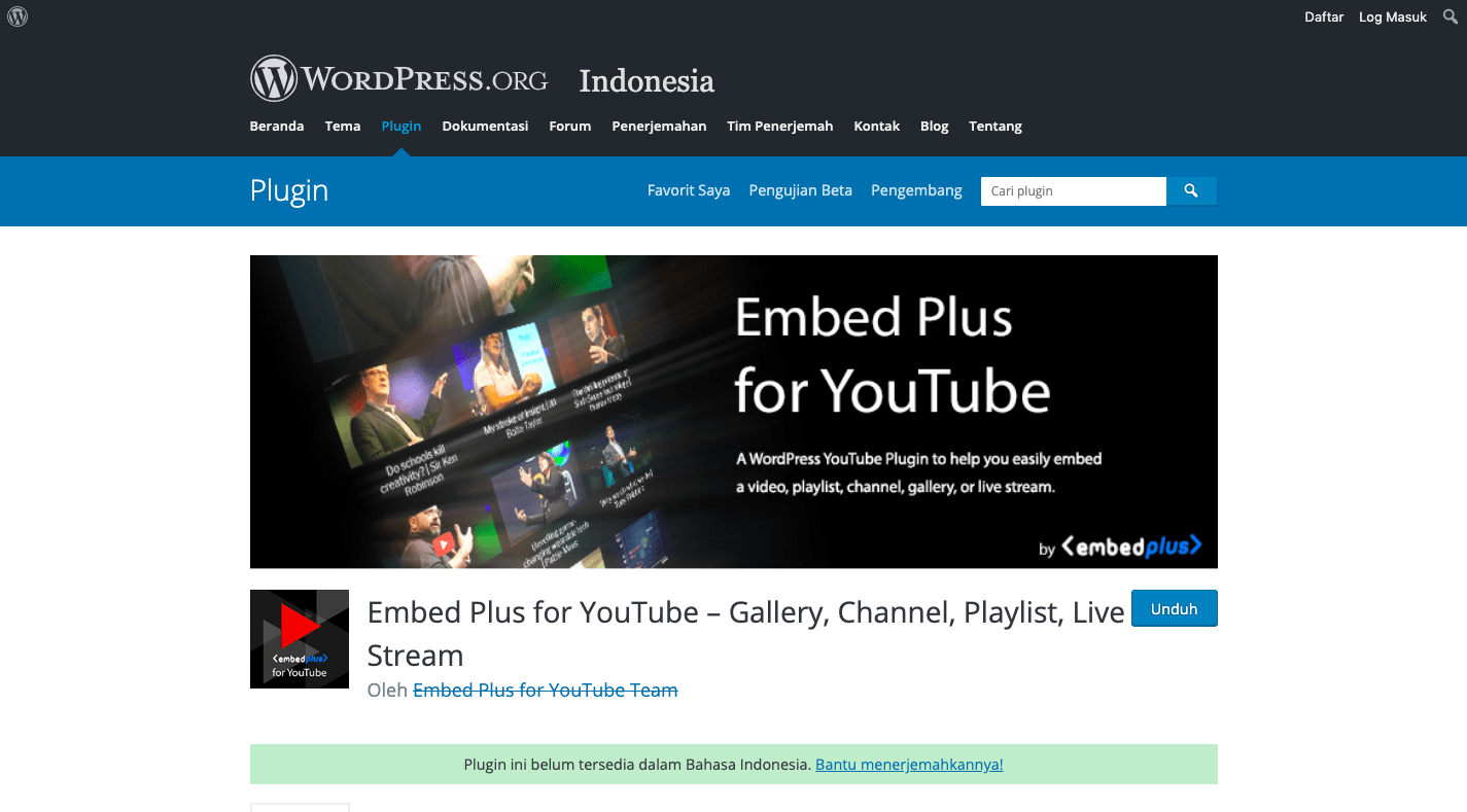 Plugin Embed Plus for YouTube – Gallery, Channel, Playlist, Live Stream