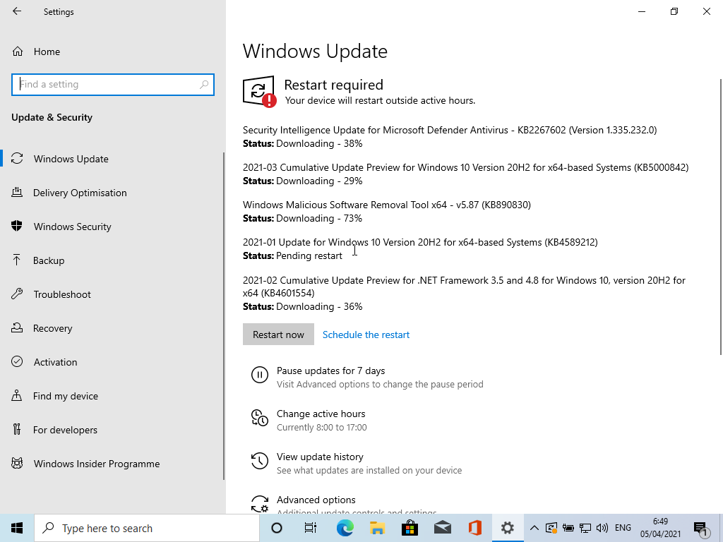 Klik Windows Update untuk mengupdate Windows 10 ke versi terbaru