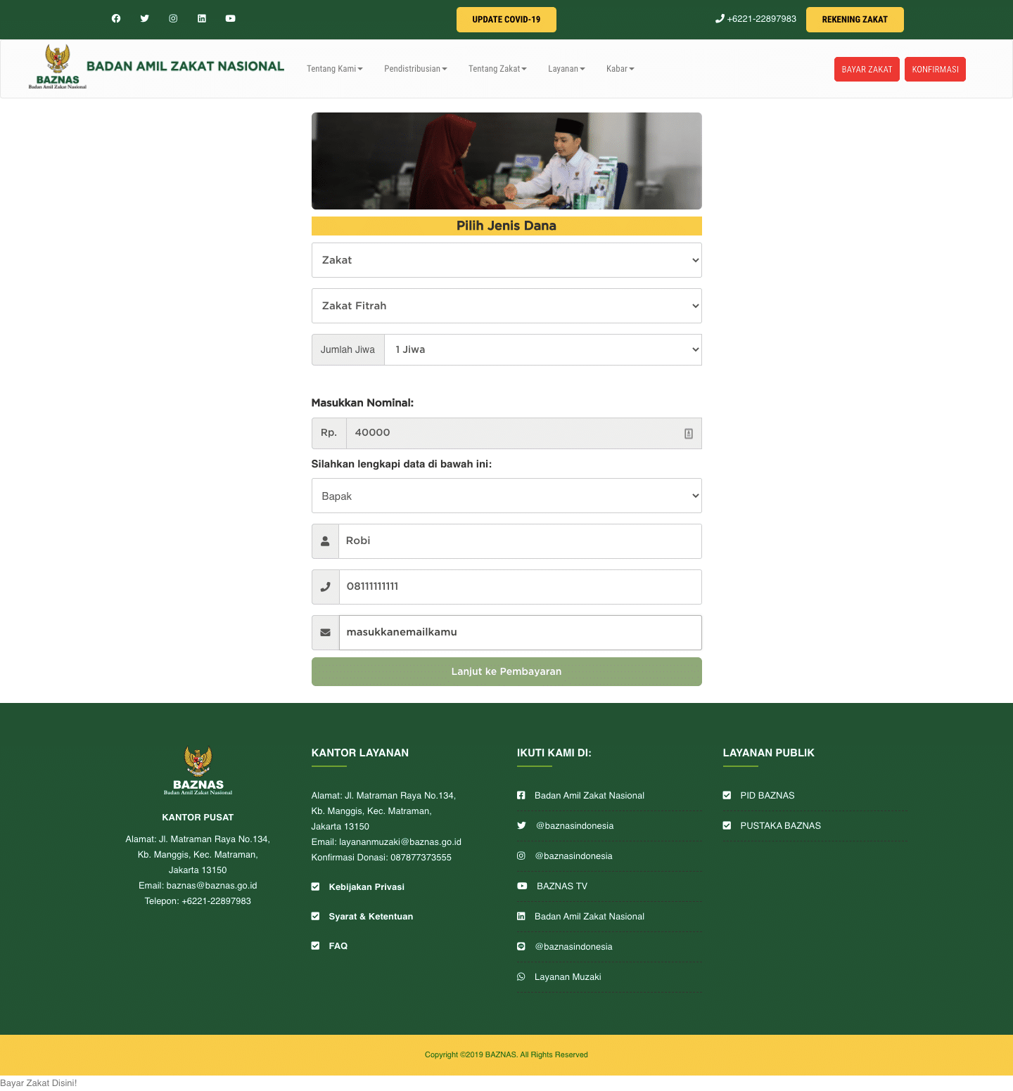 Panduan Membayar Zakat Fitrah Online Di Baznas.go.id
