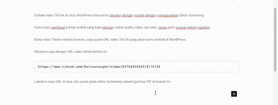 Embed Video TikTok di WordPress Sangat Mudah Lho! 3 September 30th, 2026 • Blog Situstarget Cara embed video TikTok pada blog WordPress menggunakan editor Gutenberg