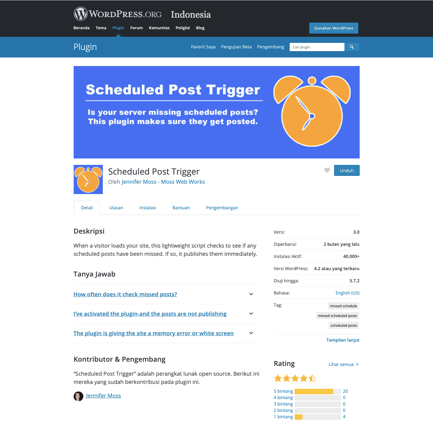 Cara menggunakan plugin scheduled post trigger untuk mengatasi eror missed schedule pada blog WordPress.