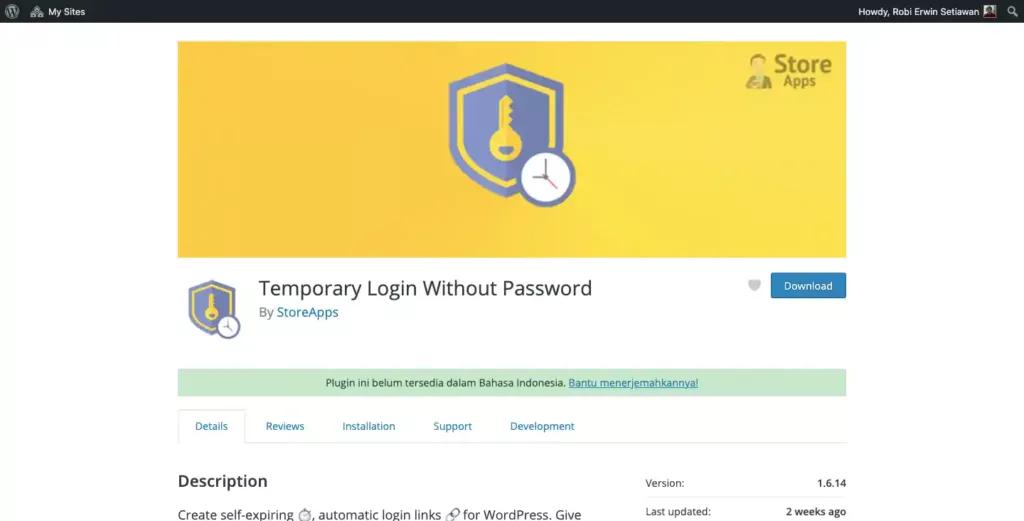 Cara Aman Berbagi Hak Akses Admin WordPress Dengan Plugin Temporay Login Without Passsword