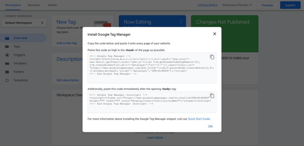 Cara memasang kode Google Tag Manager pada situs WordPress