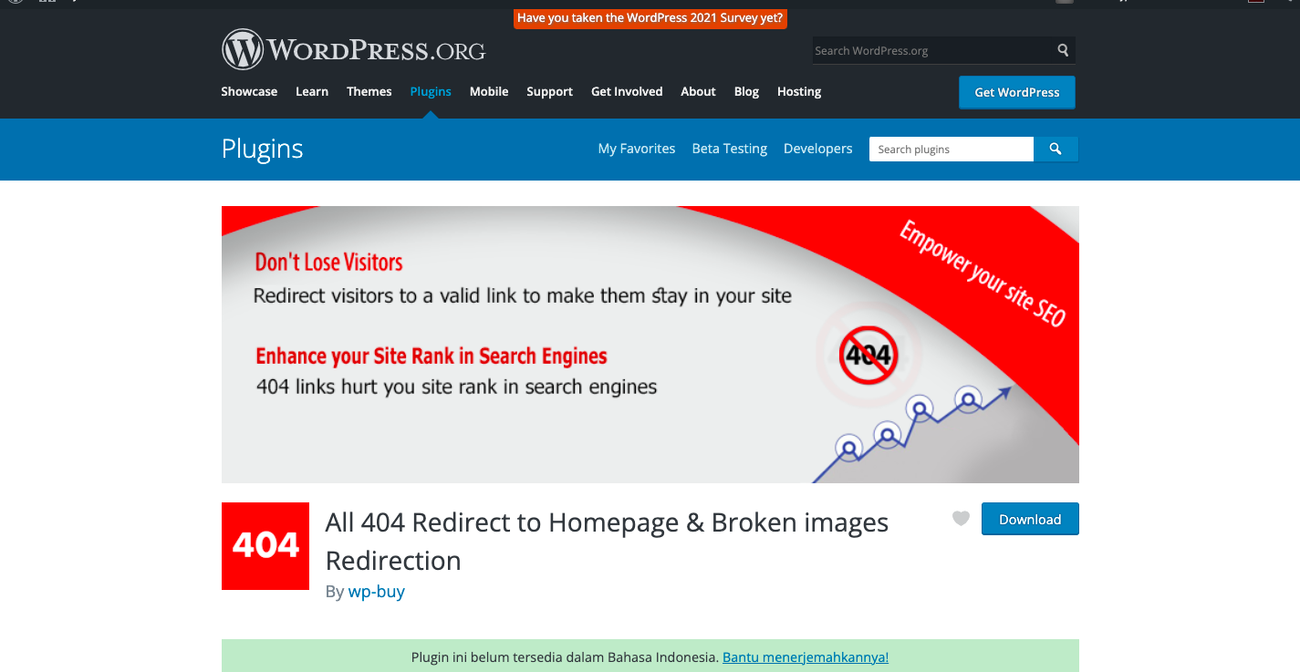 Cara menggunakan plugin All 404 Redirect to Homepage & Broken images Redirection.