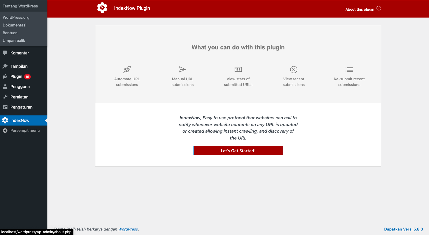 Cara memasang plugin IndexNow oleh Bing