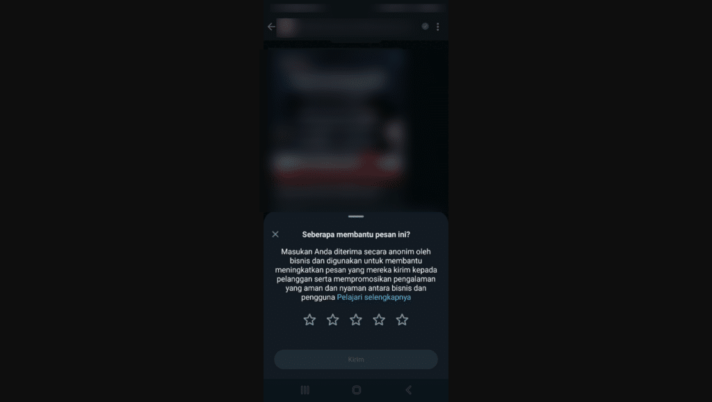 Rating dari penerima broadcast di aplikasi WhatsApp Android