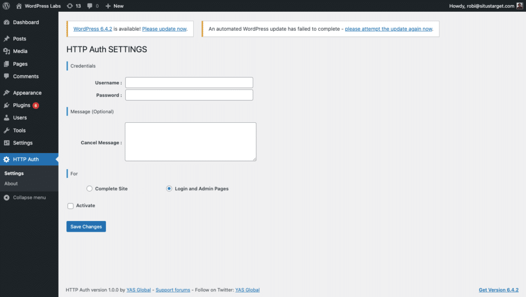 Cara Melindungi WordPress Dengan HTTP Authentication