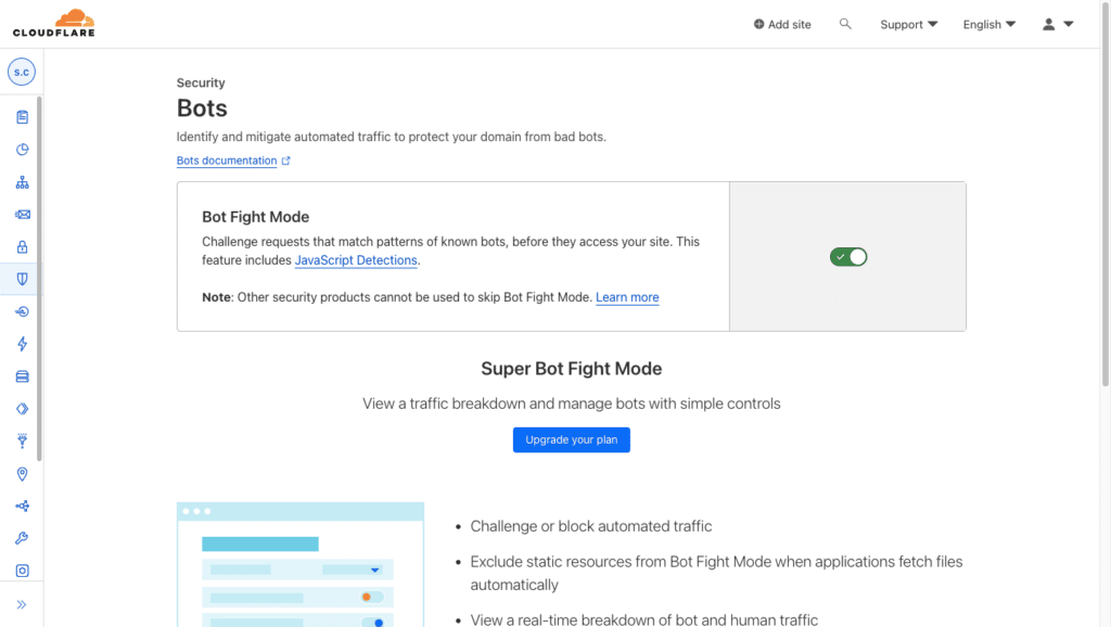 Cara Mengaktifkan Bots Fight Mode Pada Layanan Cloudflare