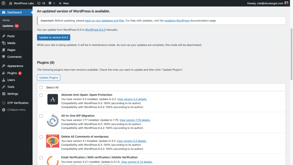 Perbarui WordPress untuk menambal celah keamanan di versi sebelumnya