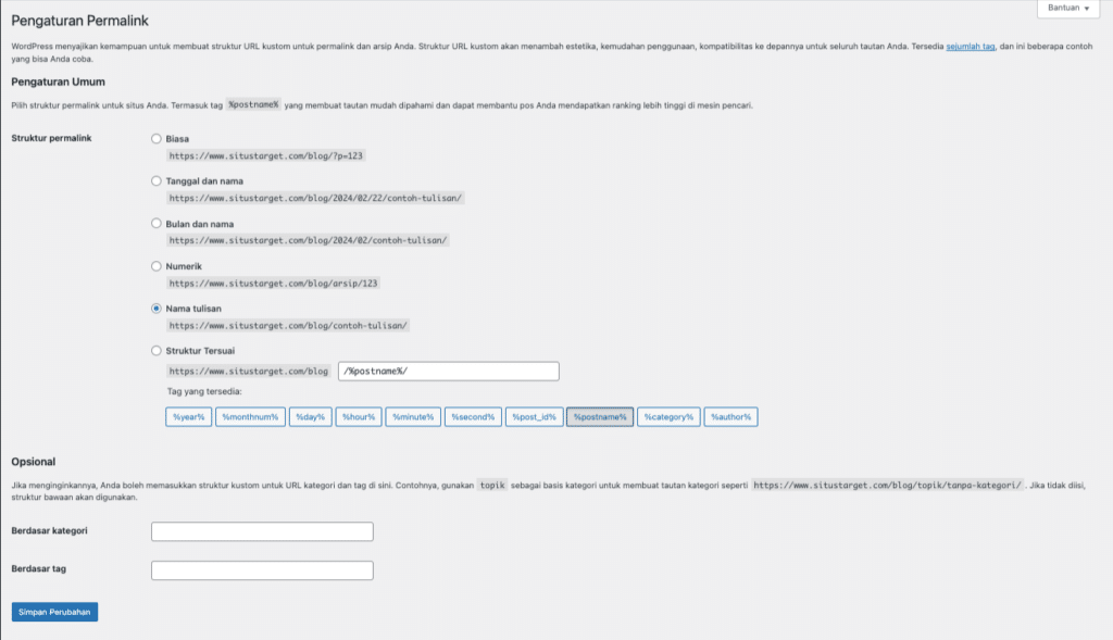 Cara Melakukan Pengaturan Permalink Pada Situs WordPress