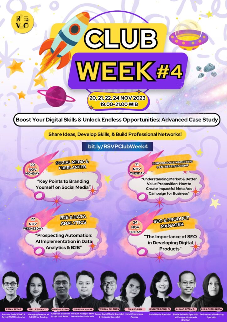 Review RevoU Setelah Jadi Alumni Full Stack Digital Marketing Dan Gabung RevoU Club 8 September 30th, 2026 • Blog Situstarget Acara RevoU Club kolaborasi antara club B2B Sales Marketing dan Data Analytics