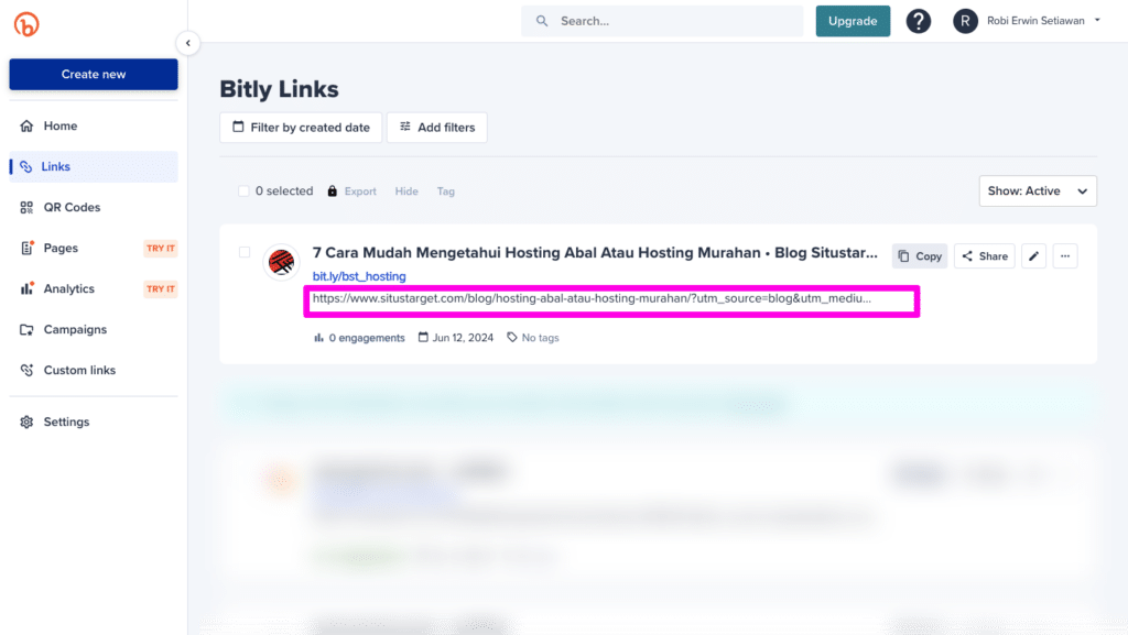 7 Langkah Mudah Memperpendek URL dengan Bitly 10 September 30th, 2026 • Blog Situstarget Double Check Link Tujuan Sudah Benar Atau Belum Saat Membuat Link Bitly