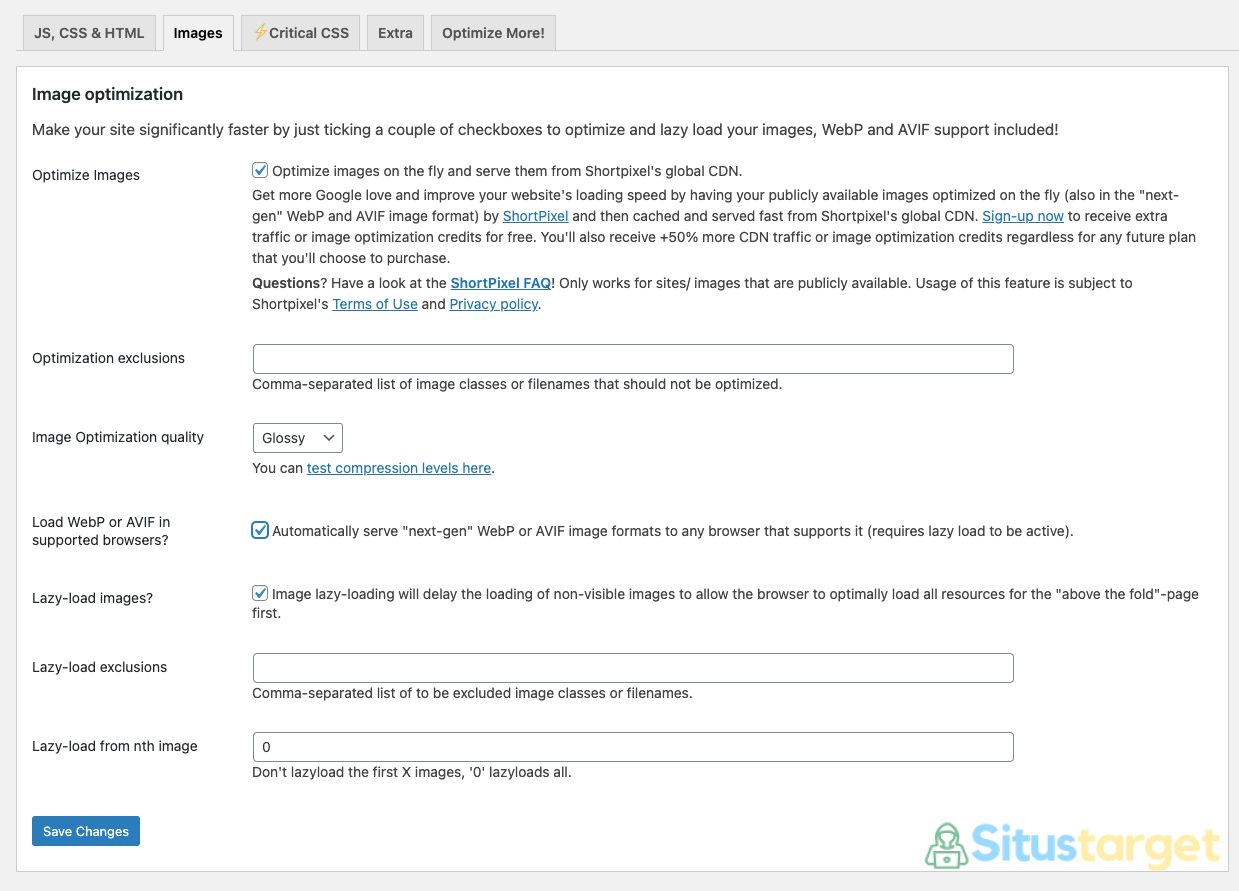 Optimasi Gambar Pada Plugin Autoptimize
