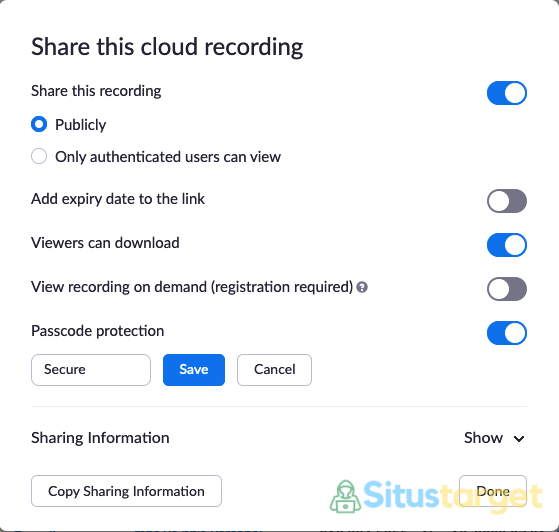 Ini Alasan Cloud Record Zoom Tidak Direkomendasikan 6 September 29th, 2026 • Blog Situstarget Cara berbagi hasil rekaman meeting Zoom kepada orang lain