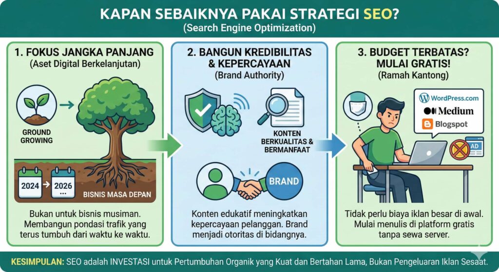6 Perbedaan SEO dan SEM, Sebaiknya Pilih yang Mana? 10 Oktober 2nd, 2026 • Blog Situstarget Ini adalah waktu yang tepat untuk menggunakan strategi SEO