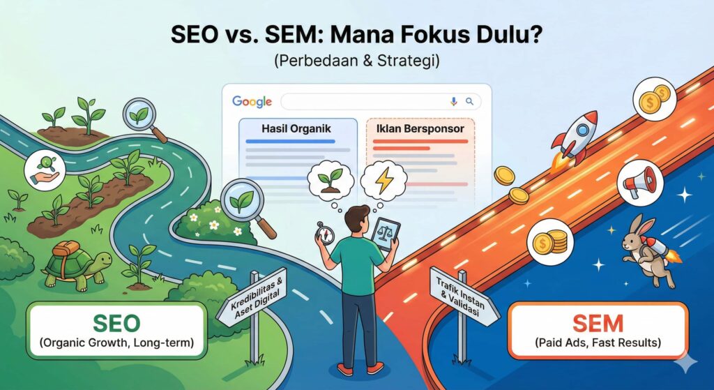 perbedaan antara SEO dan SEM yang business owner harus ketahui