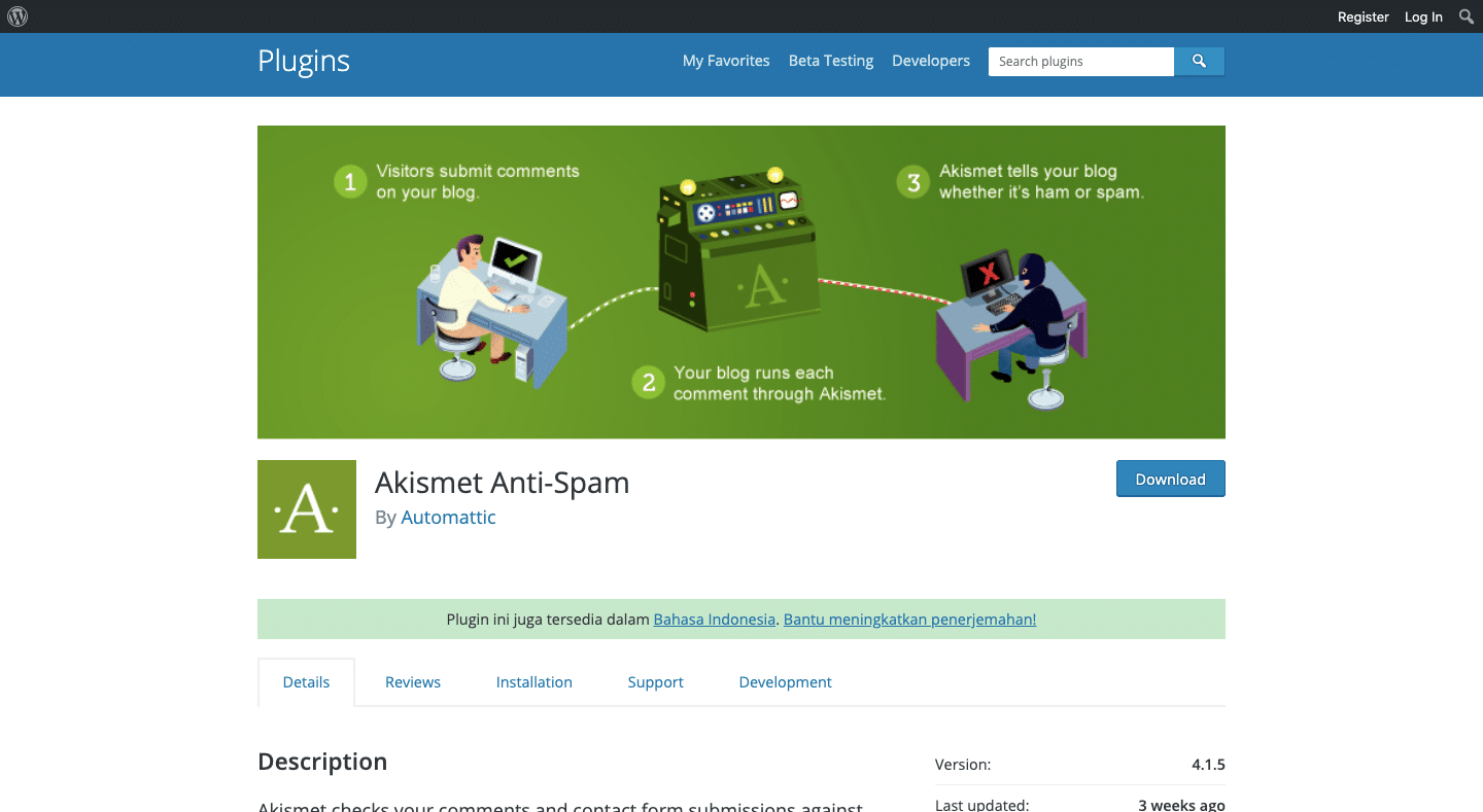 Cara Melindungi WordPress dari Serangan Spam 7 September 30th, 2026 • Blog Situstarget Akimset Plugin untuk meminimalisir serangan spam pada blog WordPress