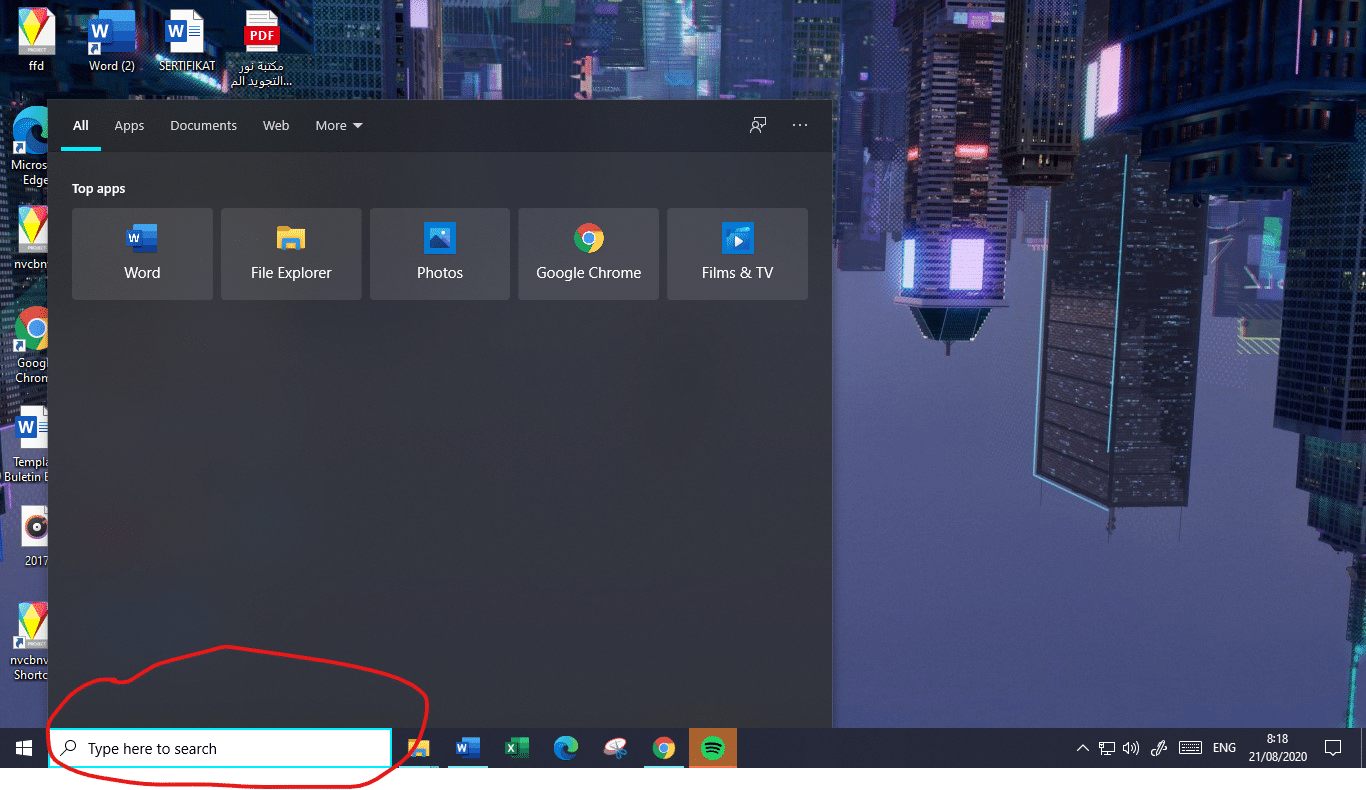 Fitur Pencarian di Windows 10
