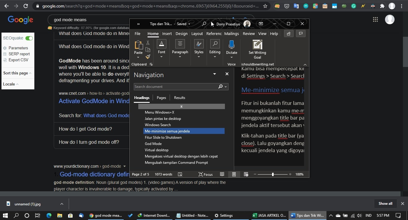 Tips Me-minimize Semua Jendela di Windows 10