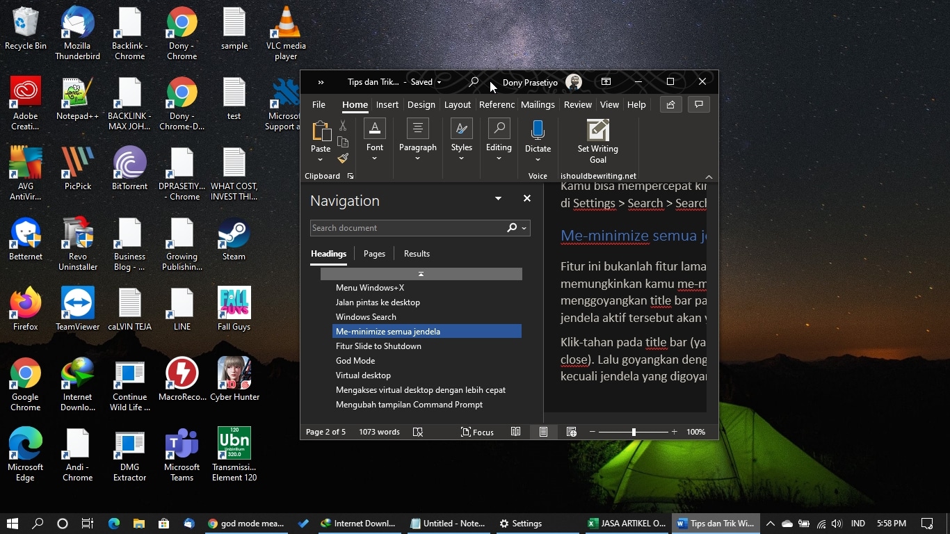 Cara Me-minimize Semua Jendela di Windows 10