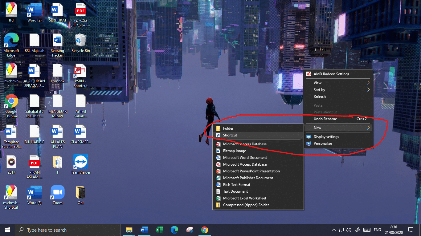 Cara membuat shortcut di Windows 10