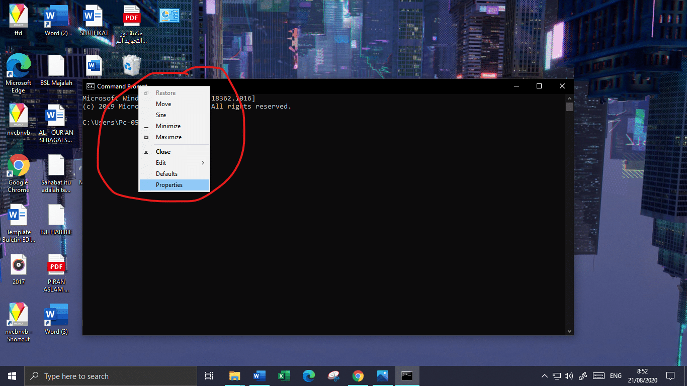Cara Mengatur Font di Command Prompt Windows 10