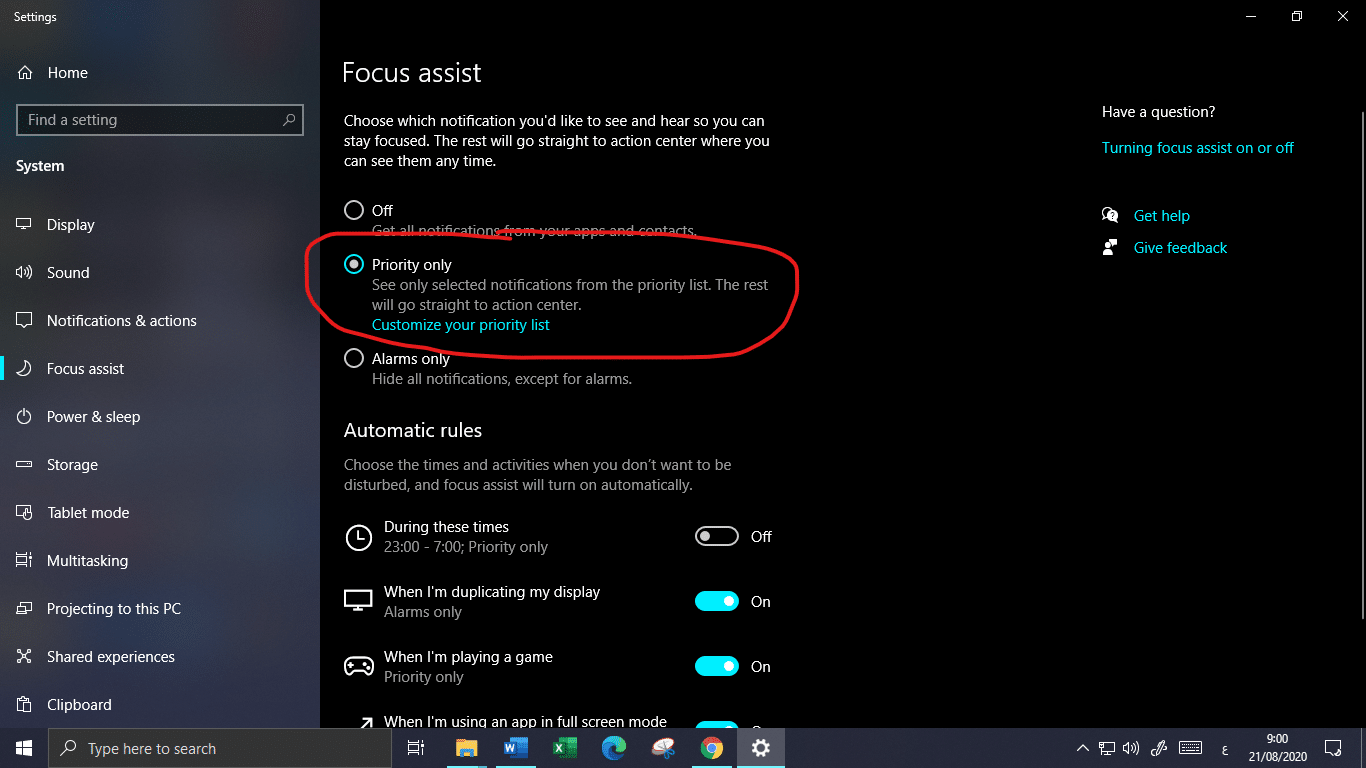 Cara membuat notifikasi prioritas di Windows 10