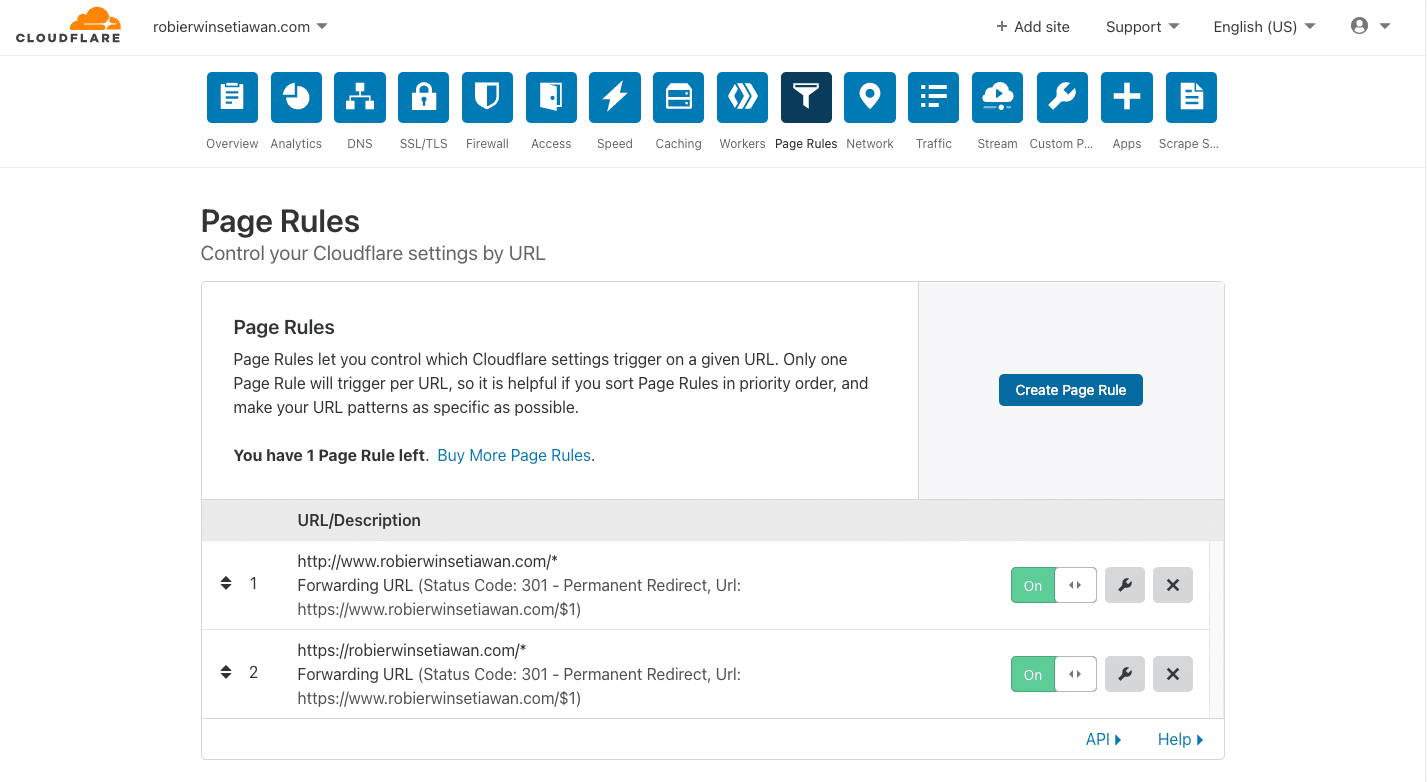Cara Menggunakan Page Rule Cloudflare Untuk Redirect