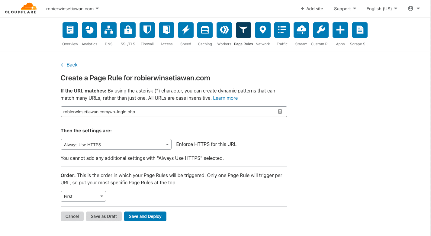 Cara Menggunakan Page Rule untuk Selalu Menggunakan HTTPS