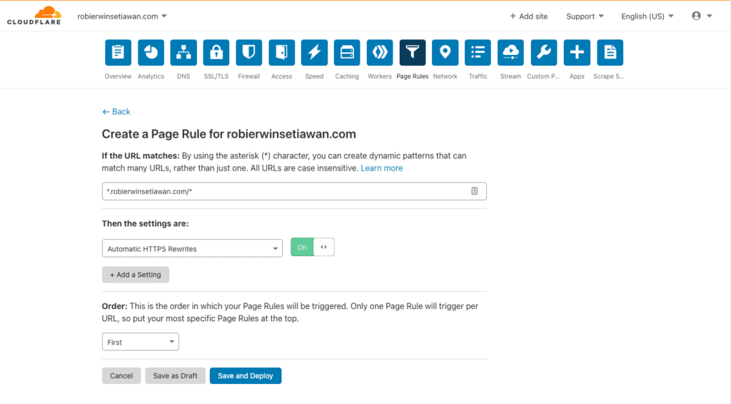 Cara Redirect Menggunakan Page Rule Cloudflare 1 Rabu, 30 September 2026 &bull; Blog Situstarget