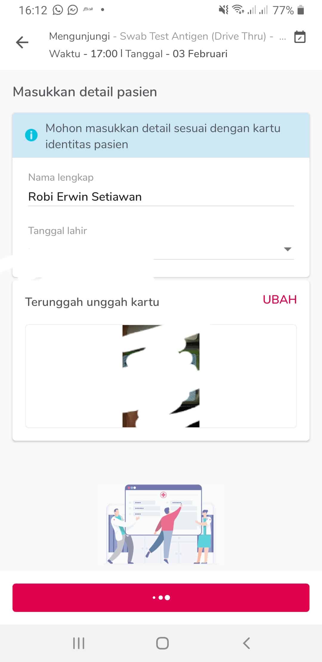 Verifikasi data diri untuk melanjutkan proses