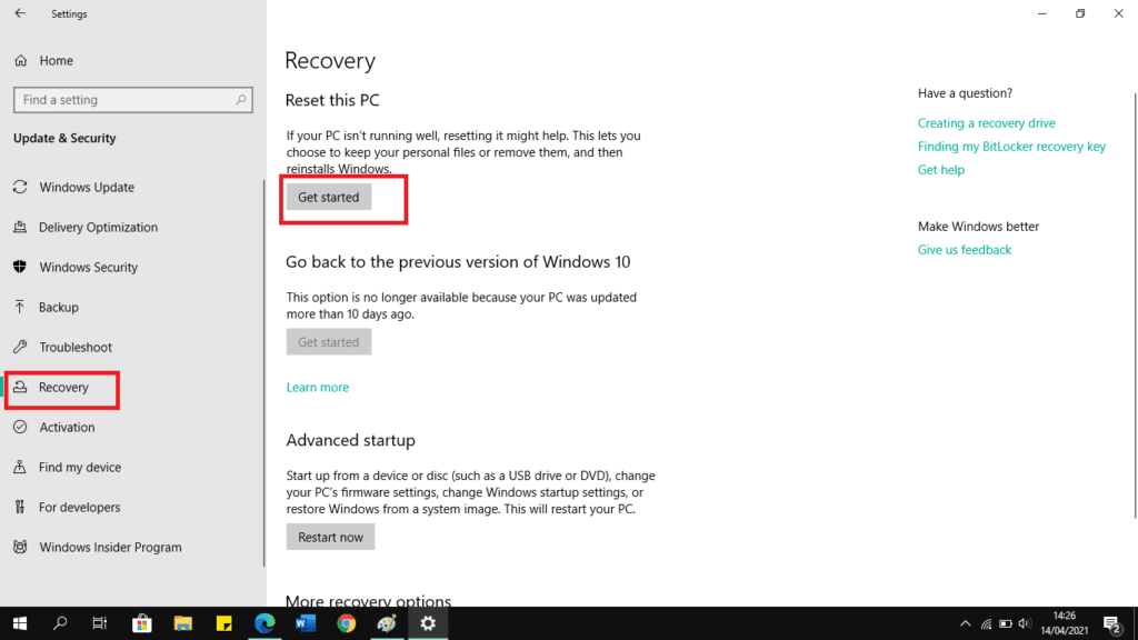 Cara melakukan reset PC pada Windows 10