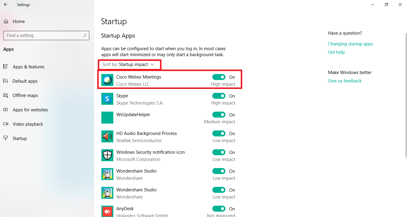 Tips meningkatkan performa Windows 10 yaitu dengan mematikan aplikasi startup dengan startu high impact