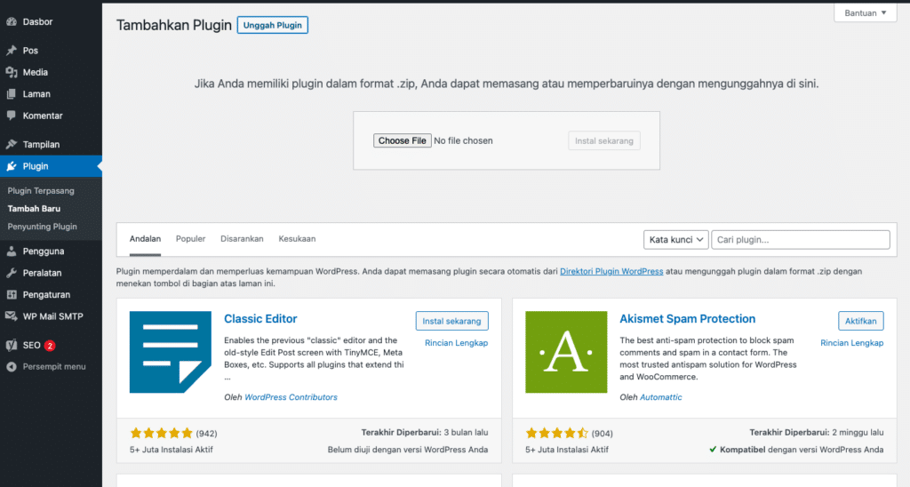 Cara Menggunakan Plugin WP Mail SMTP 5 September 29th, 2026 • Blog Situstarget Cara Unggah Plugin Menggunakan Format .Zip Pada Dashboard WordPress